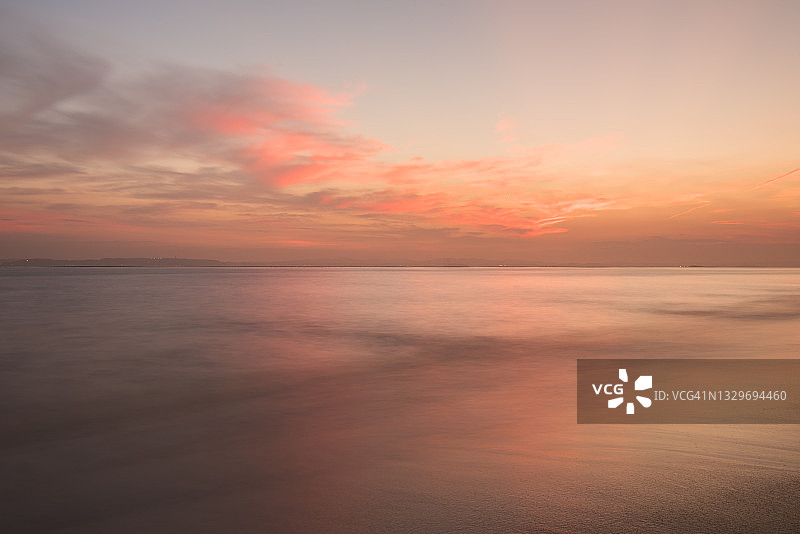 海滩日落天空图片素材