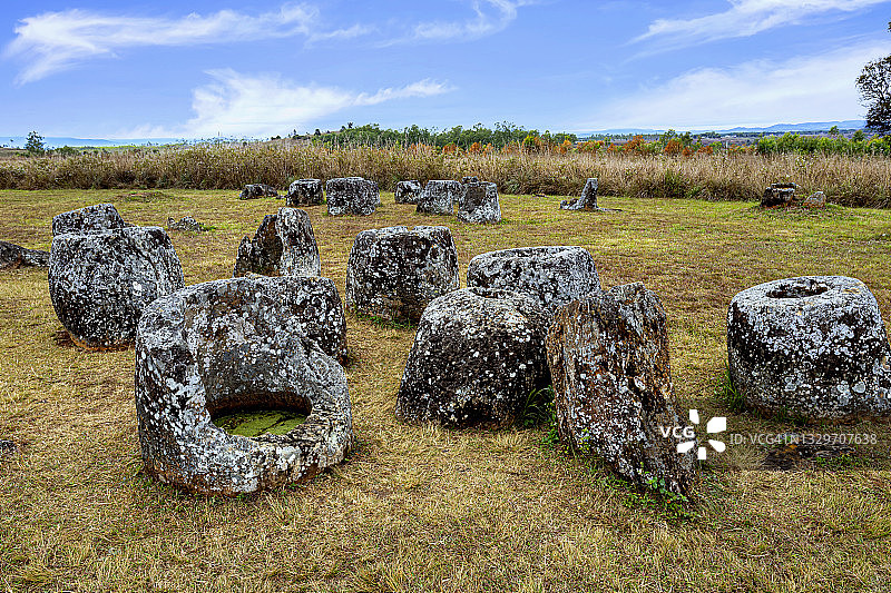 老挝北部川圹省的石缸平原图片素材