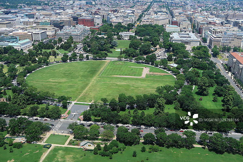 美国华盛顿特区白宫及市中心航拍景观图片素材