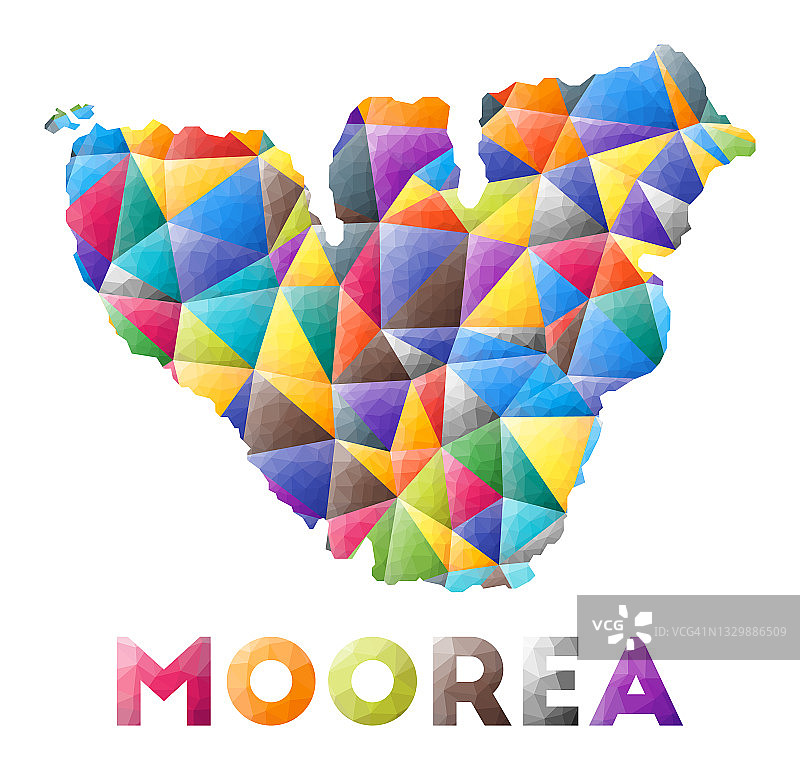 茉莉雅岛-彩色低多边形岛屿图片素材