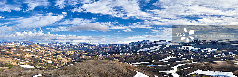 冰岛Laugavegur徒步小径全景照片图片素材