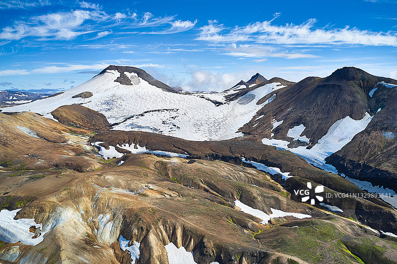 冰岛Laugavegur小径雪景航拍图片素材