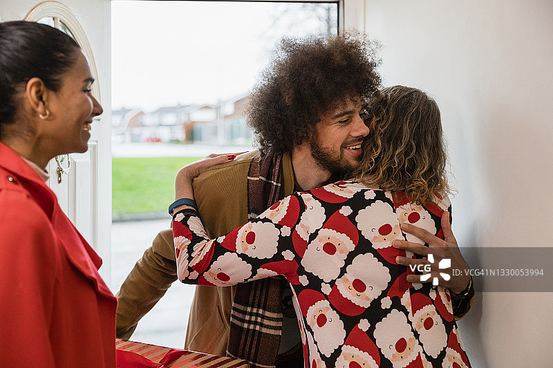 圣诞节拜访家人图片素材