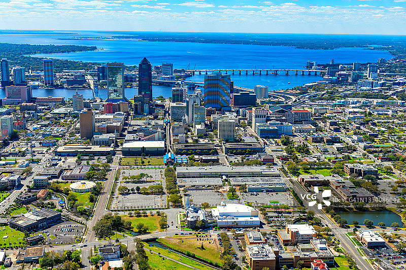 佛罗里达州杰克逊维尔空中天际线图片素材