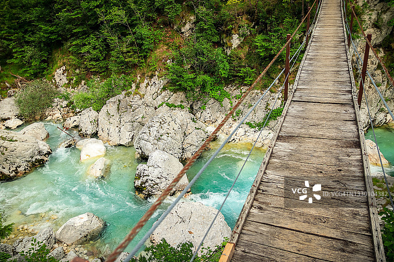 索察河上的桥，斯洛文尼亚图片素材