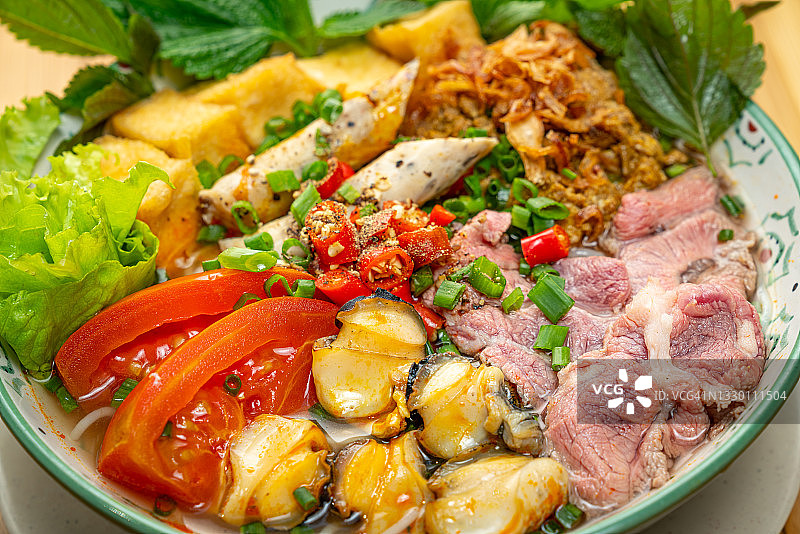 越南美食：越南北部河内蟹肉米线图片素材