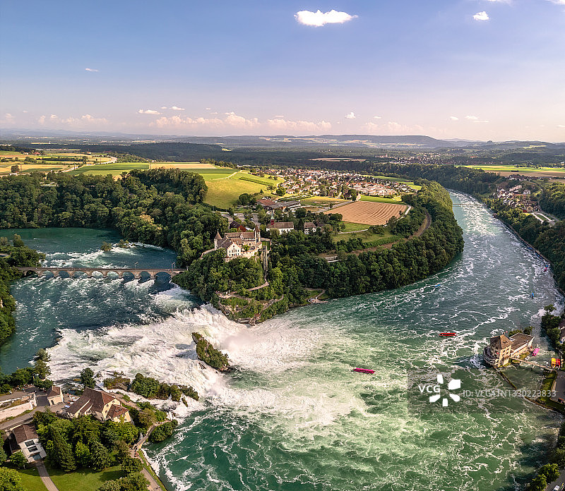 瑞士沙夫豪森莱茵瀑布图片素材