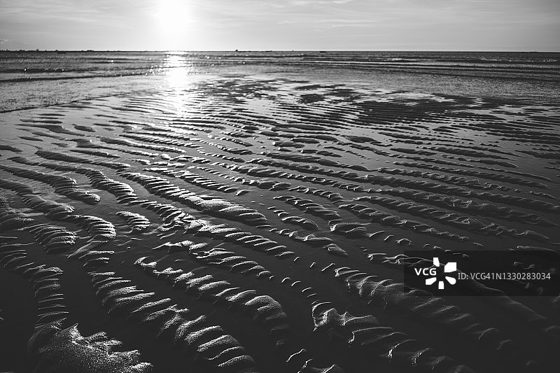 夏朗沙滩日落图片素材