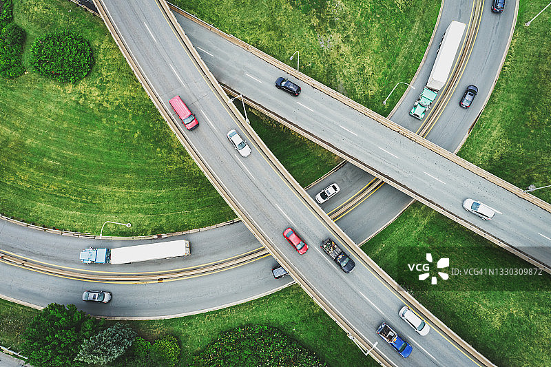 高速公路立交桥航拍图片素材