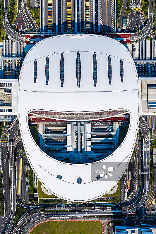 港珠澳大桥口岸无人机航拍图片素材