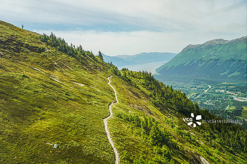 从顶部看到的景色 - 美国阿拉斯加州吉尔德伍德图片素材