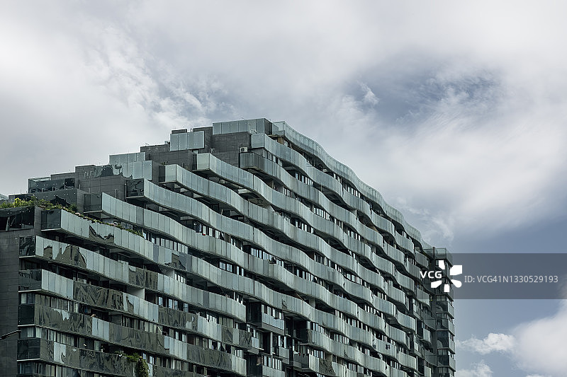 中国杭州的现代建筑立面图片素材