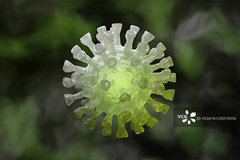COVID-19病毒细胞三维渲染图片素材