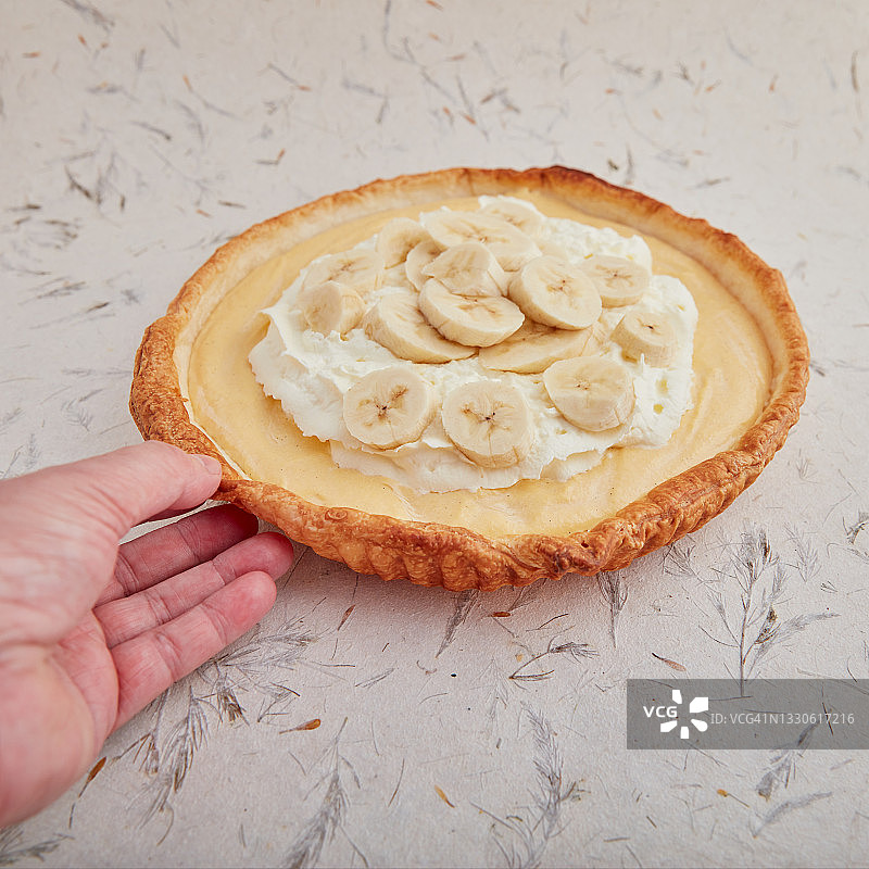 香蕉奶油馅饼图片素材