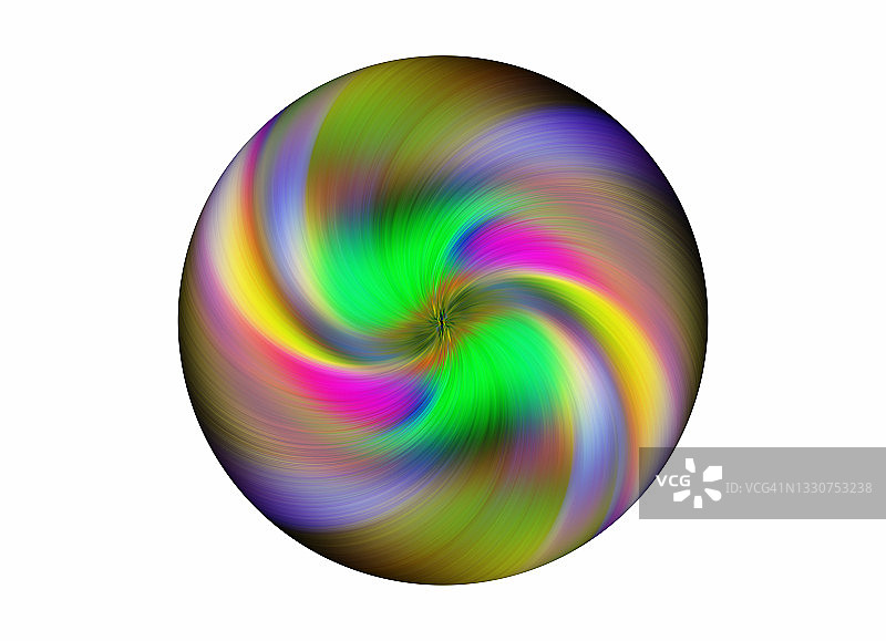 白色背景上带有彩色灯光的球体形状几何图形图片素材