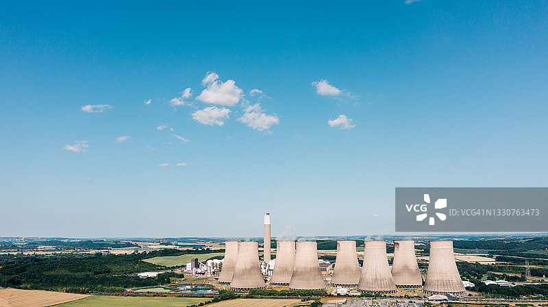 英国煤炭发电站航拍图片素材