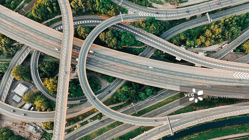 英国高速公路交叉口的航拍日景 - 素材照片图片素材