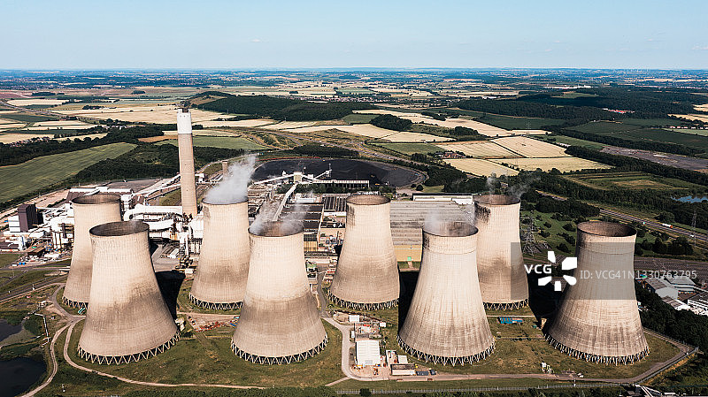 英国煤炭发电站航拍图片素材