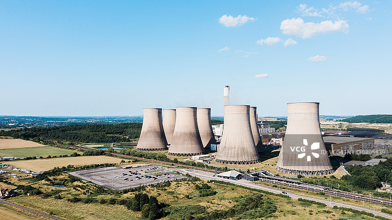 英国煤炭发电站航拍图片素材