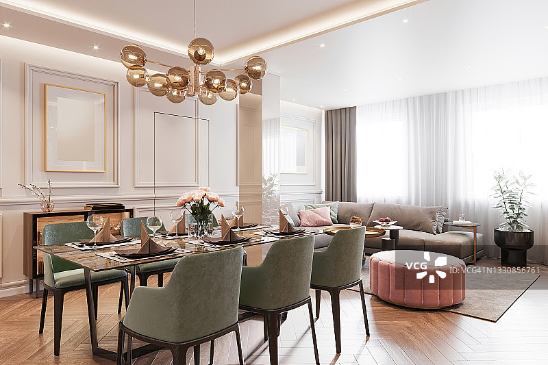 现代经典公寓室内设计图片素材