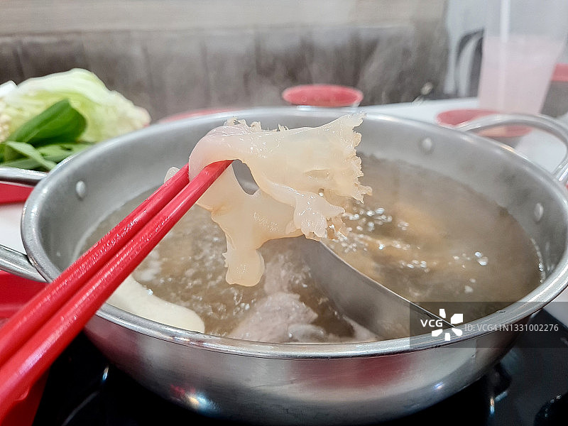 白海蜇配合火锅食品，腌制海鲜图片素材