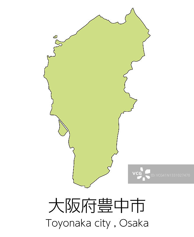 日本大阪府丰中市地图图片素材