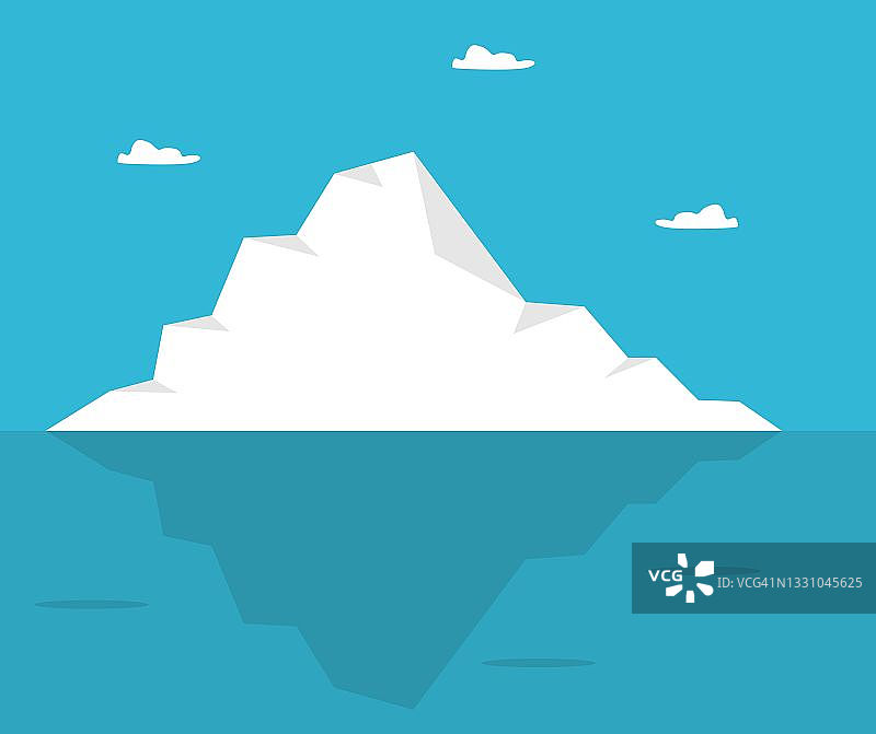 水下冰山插画设计图片素材