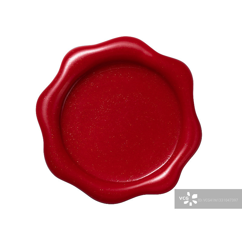 白色背景上的花形火漆印章图片素材