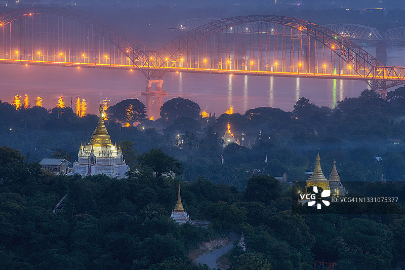 缅甸实皆天际线图片素材