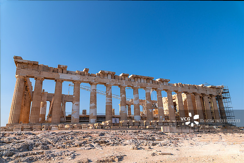 希腊雅典卫城的帕特农神庙图片素材