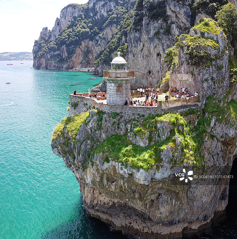 桑托尼亚的卡瓦洛法鲁灯塔图片素材