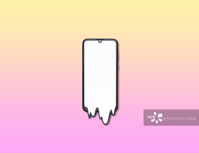 融化的智能手机图片素材