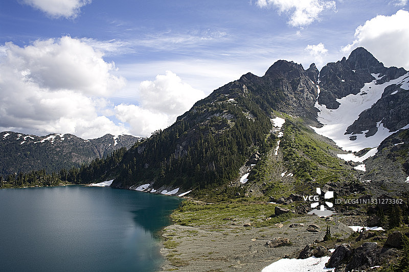 奶油湖与塞普蒂默斯山，斯特拉斯科纳公园图片素材