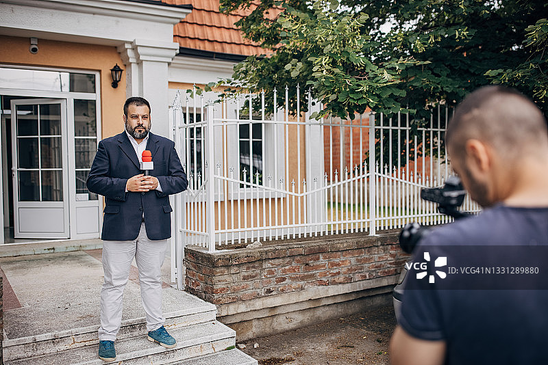 电视报道团队图片素材