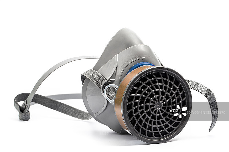 化学防护口罩隔离在白色背景上图片素材