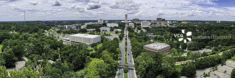 佛罗里达塔拉哈西城市天际线航拍图片素材