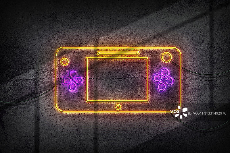 霓虹灯游戏手柄图片素材