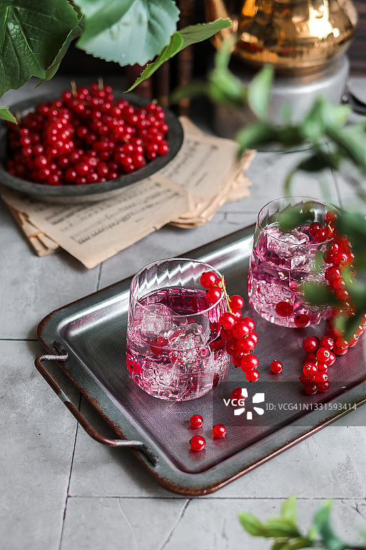 夏季红醋栗柠檬特饮图片素材