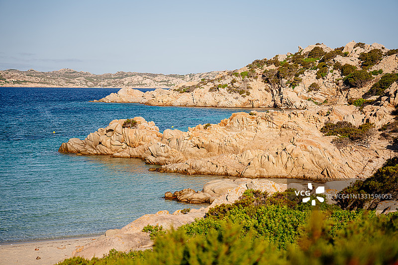 意大利撒丁岛卡普雷拉岛那波利塔纳海湾图片素材