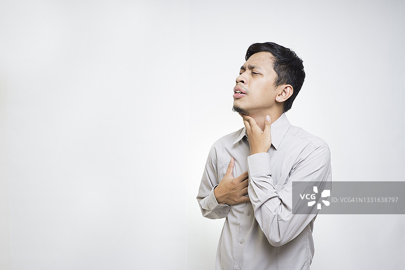 新冠症状：咽喉痛图片素材