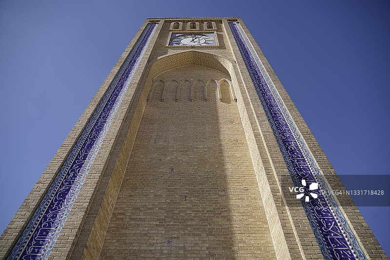 伊朗亚兹德的瓦特-奥-萨特钟楼图片素材
