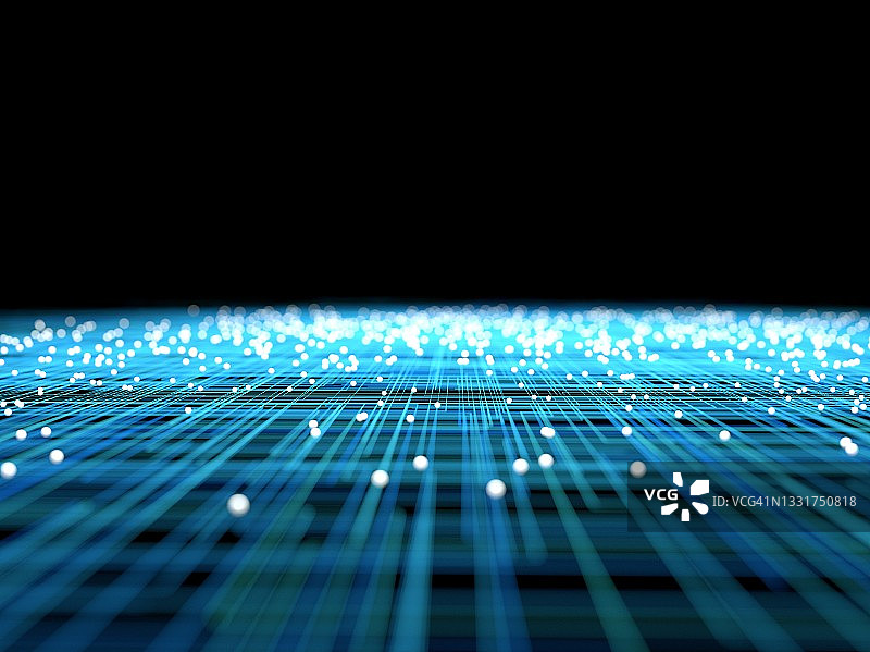 粒子构成的蓝色飞机图片素材