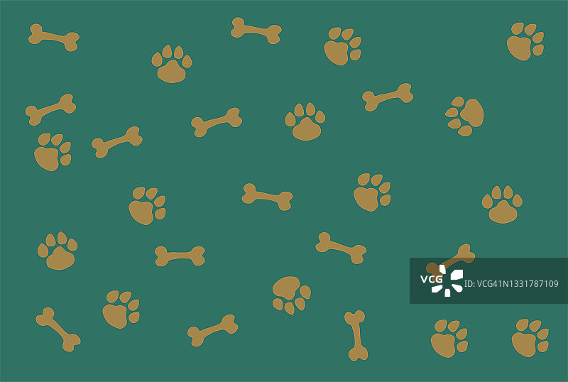 狗狗脚印和骨头纹理图案图片素材