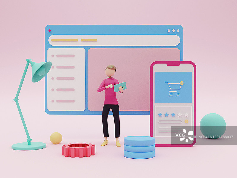 Web和智能手机App概念插画图片素材