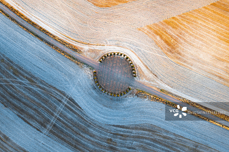 意大利托斯卡纳的乡村公路和柏树林图片素材