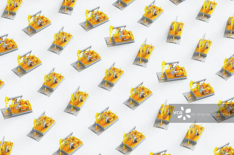 白色背景上的波普艺术黄色油泵CGI概念插画图片素材