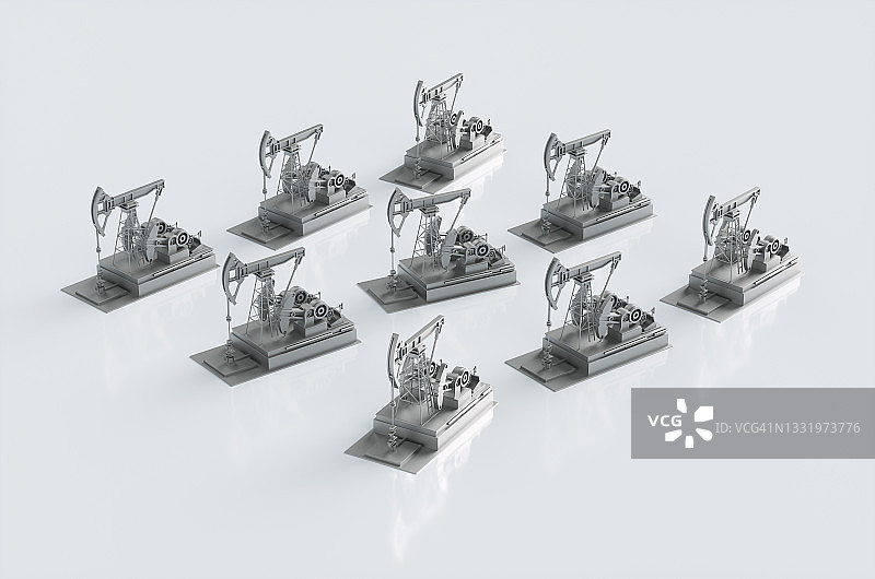 白色背景的黑色波普艺术抽油泵图片素材