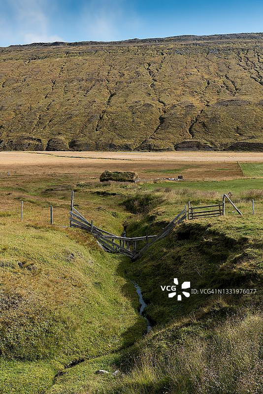 Hrafnkell萨迦的背景，Adalbol，Hrafnkelsdal，冰岛东部，冰岛图片素材
