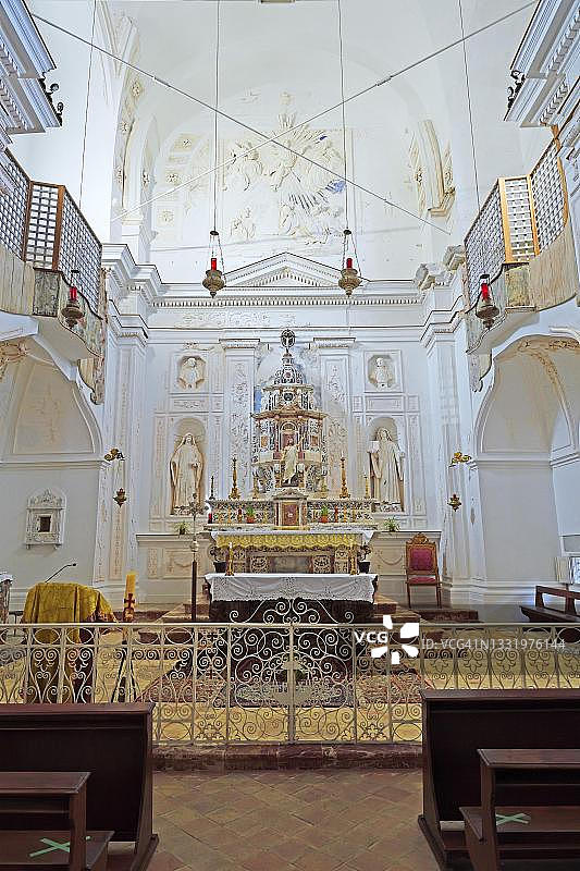 埃里切救世主教堂的祭坛，意大利西西里图片素材