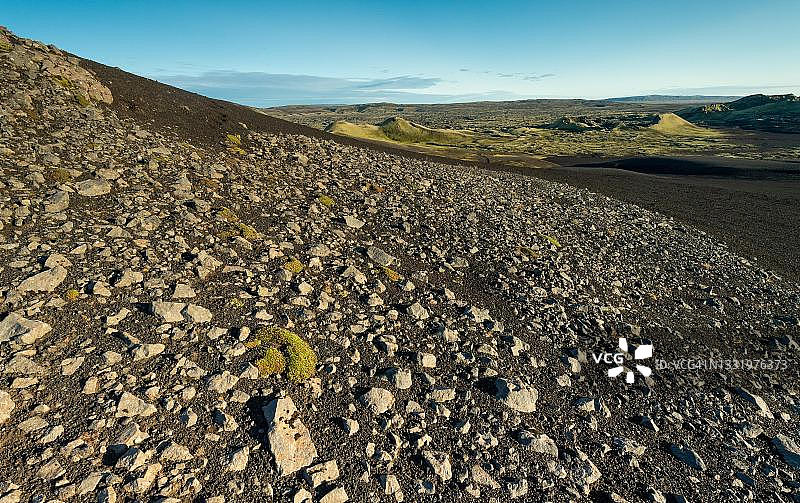 冰岛南部高地拉基火山或拉卡吉加火山口系列图片素材